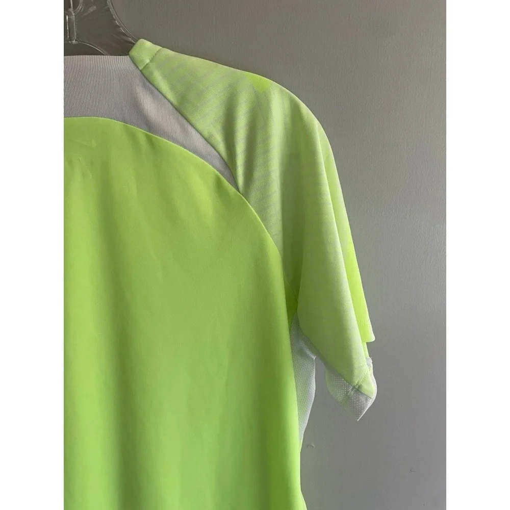 Nike Dri-FIT Slim Fit Neon Yellow Running Training Top Women's XL Athletic